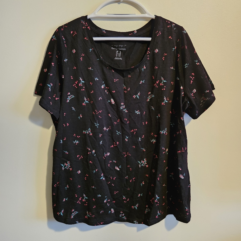 Women's Plus Size Floral Tee 1X - In Every Story - Addition Elle - Picture 1 of 6